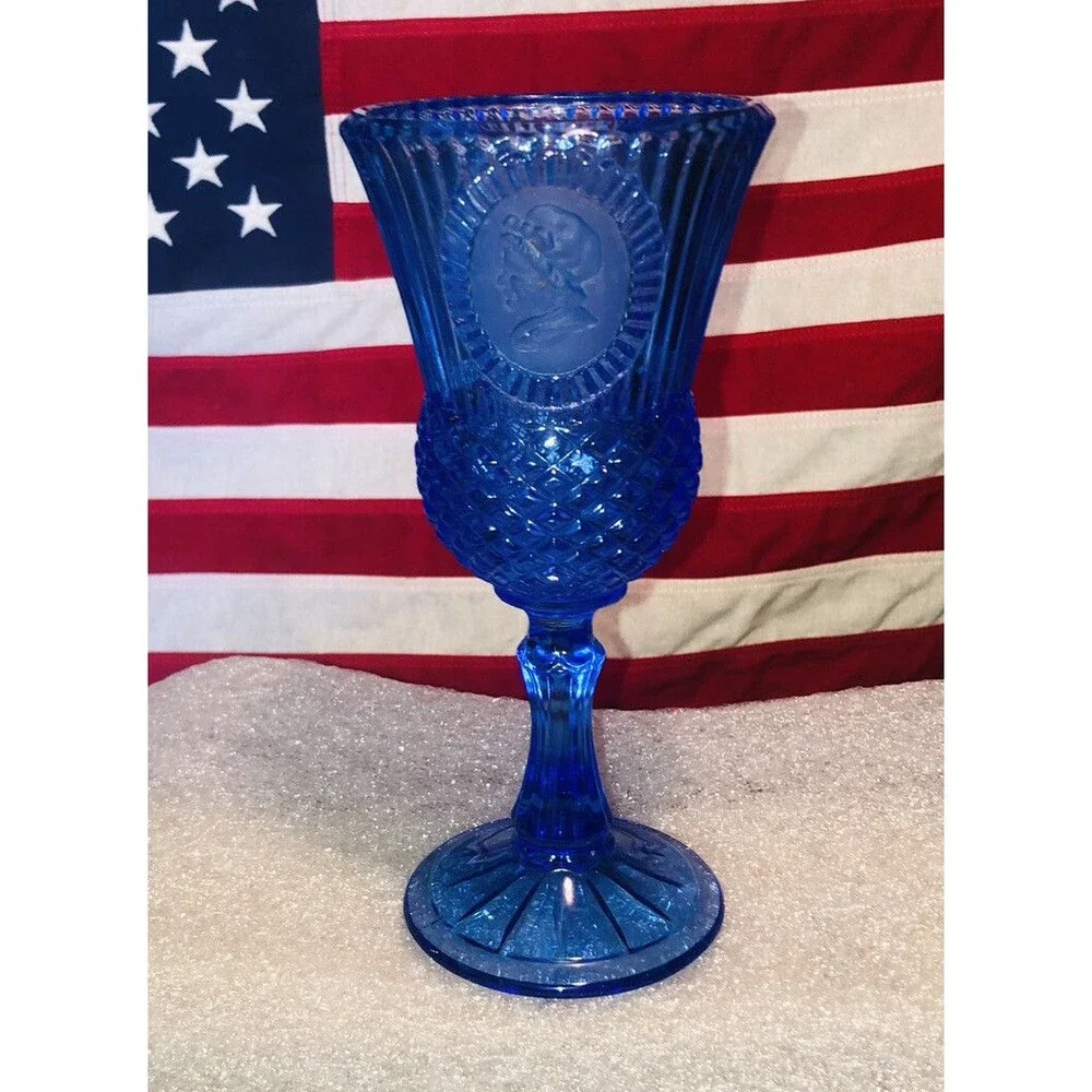 Vintage Avon Fostoria Blue Martha Washington Goblet Cobalt Blue